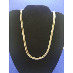 Vintage Cuban silver chain necklace, 925, 24", 301